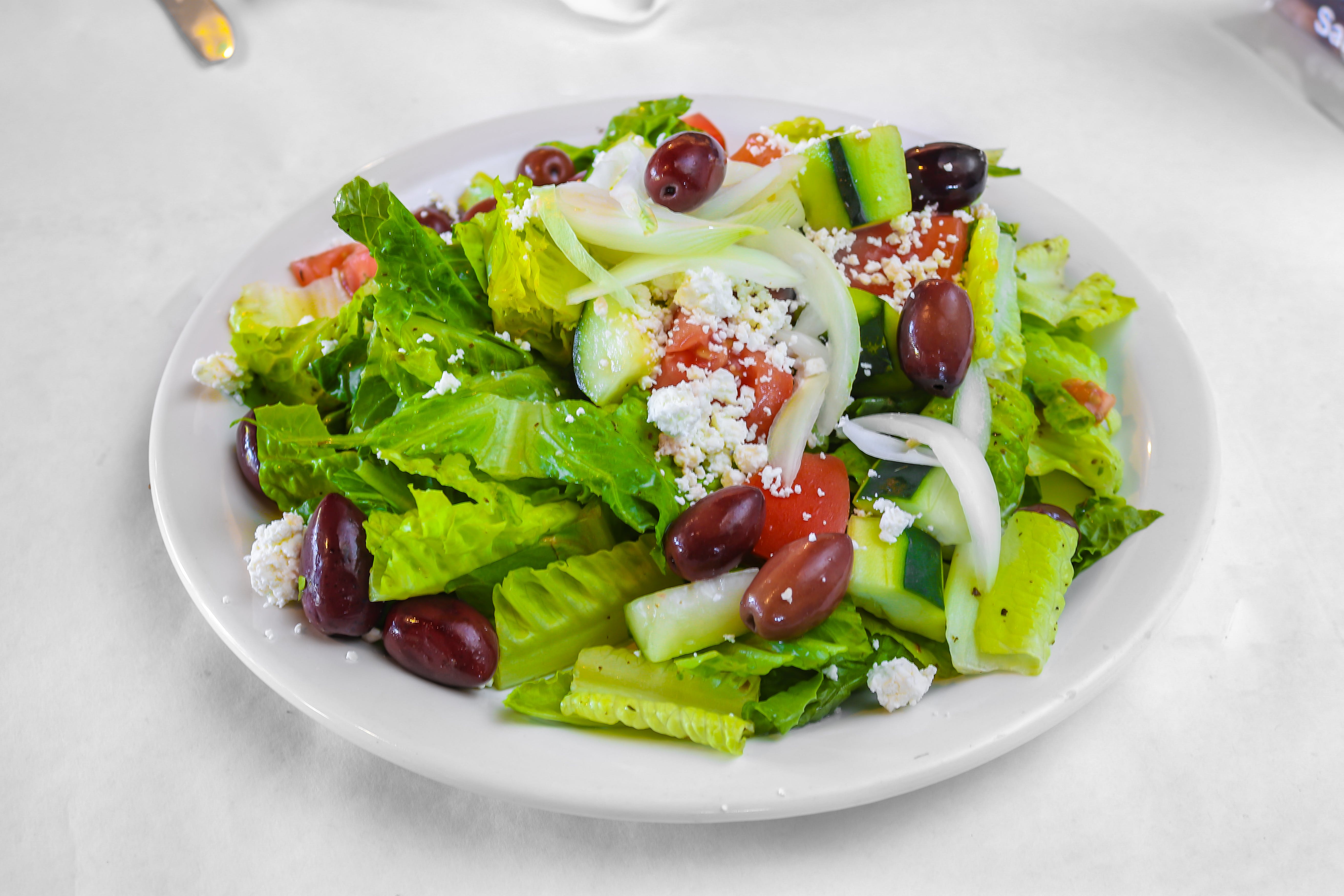 Order Greek Salad - Salad food online from Santorini Restaurant store, Danville on bringmethat.com