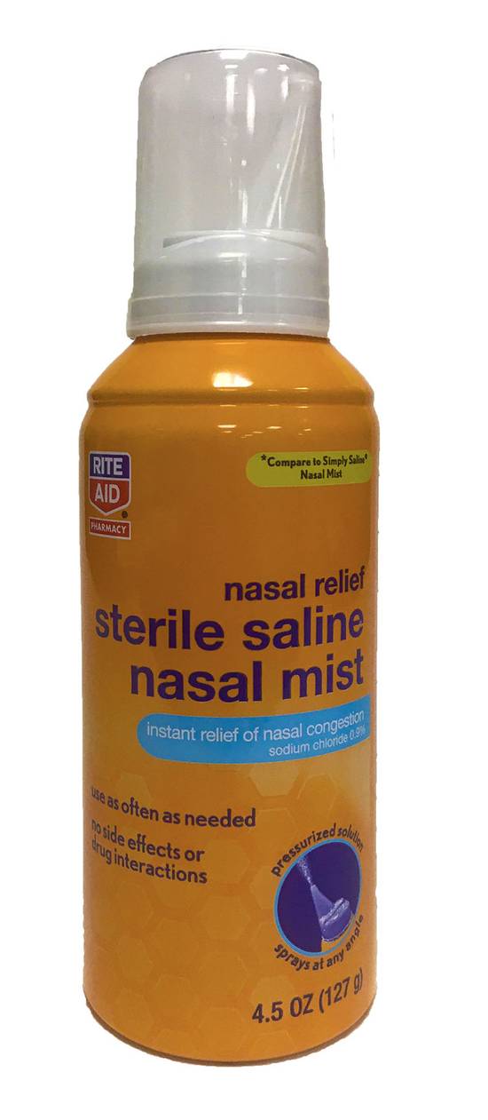 Order Rite Aid Sterile Saline Nasal Mist (4.5 oz) food online from Rite Aid store, BETHEL PARK on bringmethat.com