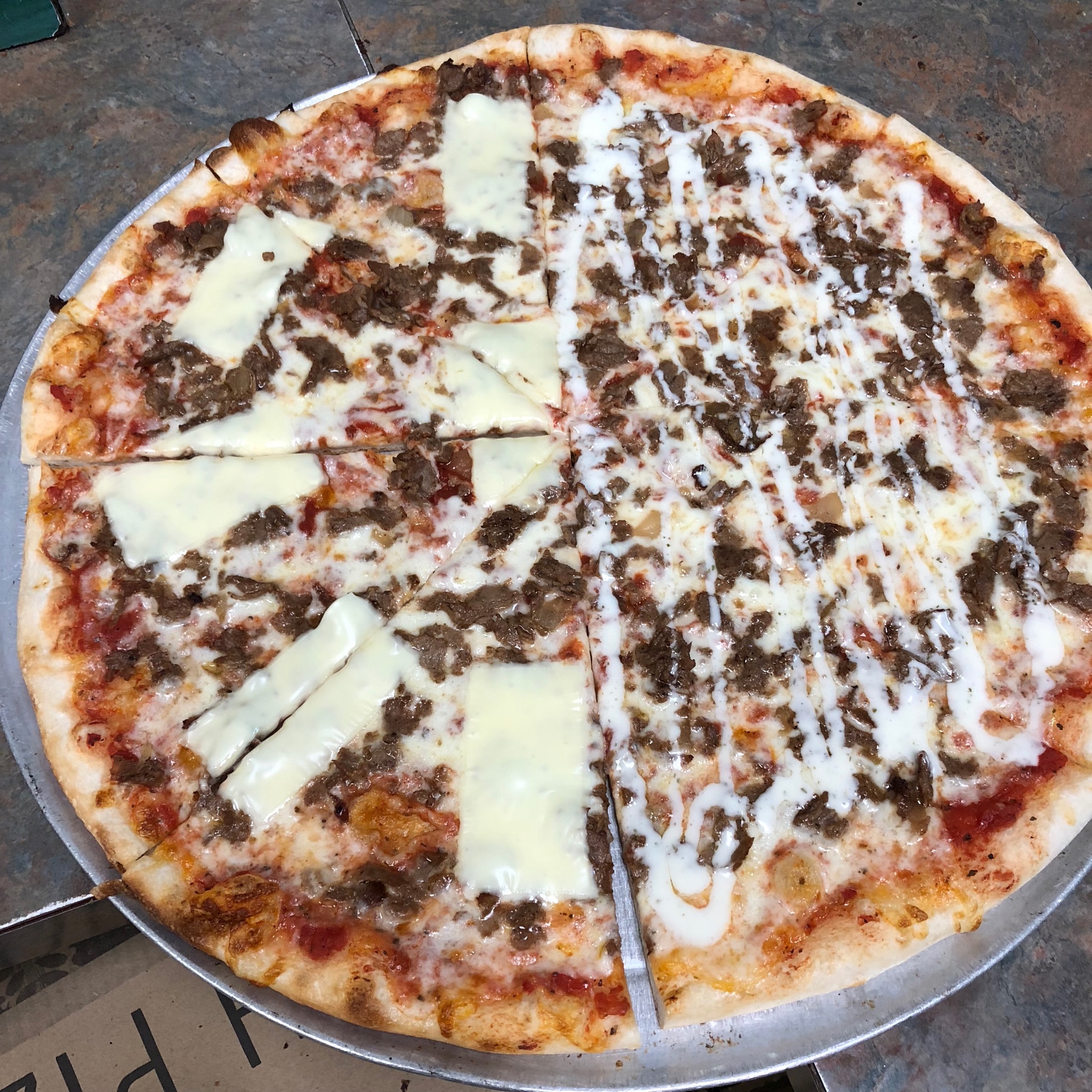Order Cheesesteak Pizza food online from Amici Pizza & Pasta store, Tannersville on bringmethat.com