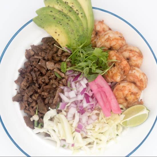 Order Surf & Turf Fit Bowl food online from Fit Tacos Meal Prep & Catering store, San Diego on bringmethat.com