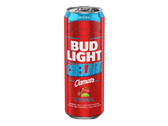 Order Bud Light Chelada Original With Clamato - 24oz Can food online from Sky Liquors store, Chicago on bringmethat.com