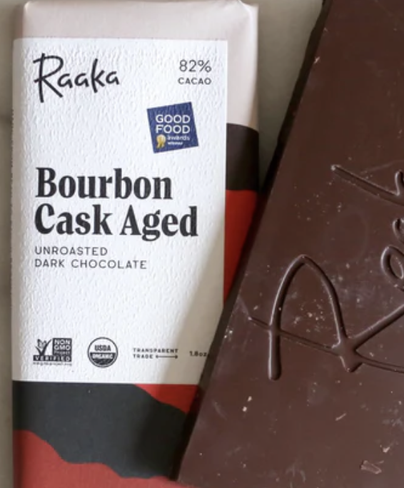 Order Raaka Bourbon Cask Aged Chocolate Bar food online from The Sweet Shop Nyc store, New York on bringmethat.com