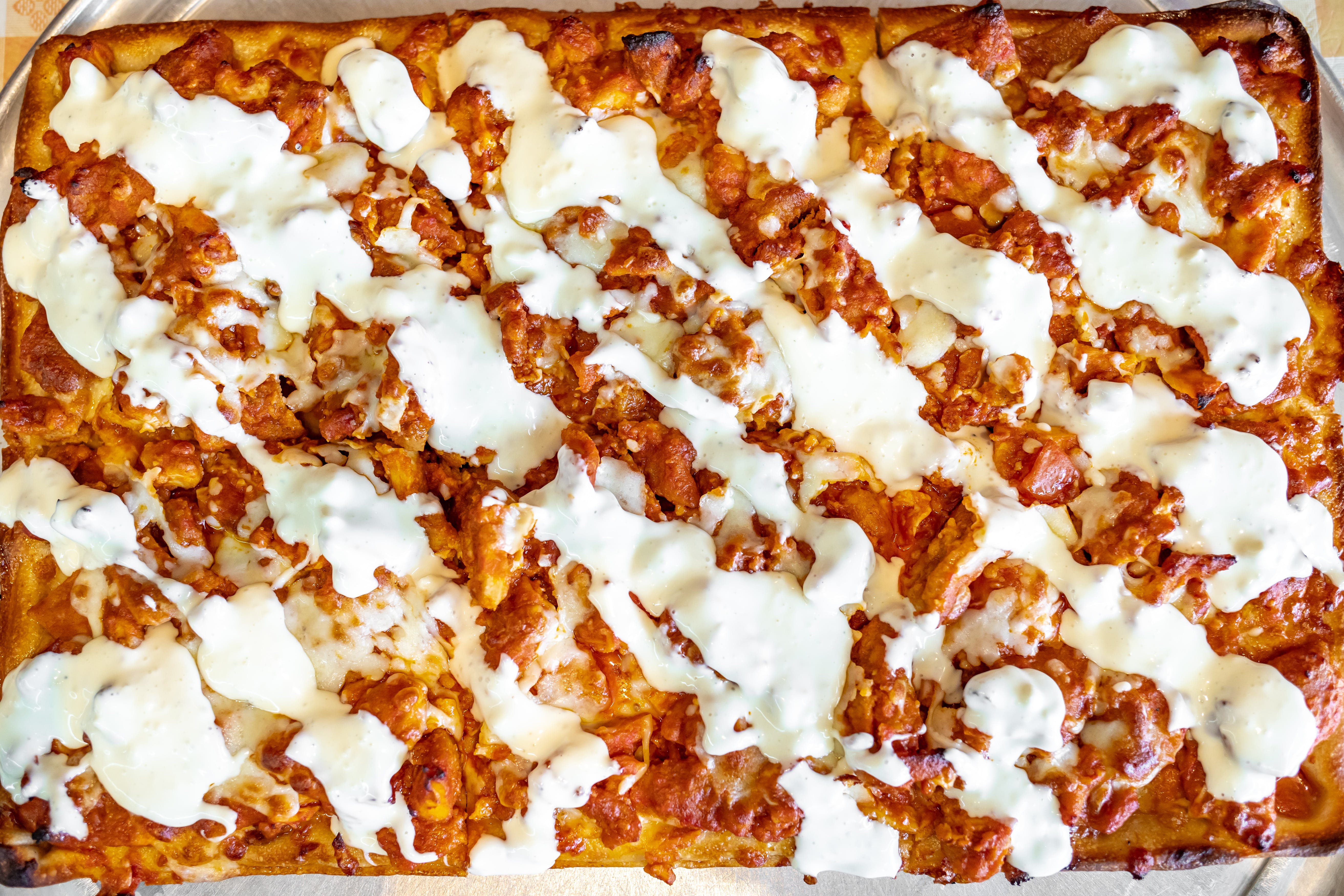 Order Buffalo Chicken Pizza - 12" food online from Carmine's Pizzeria store, Brooklyn on bringmethat.com