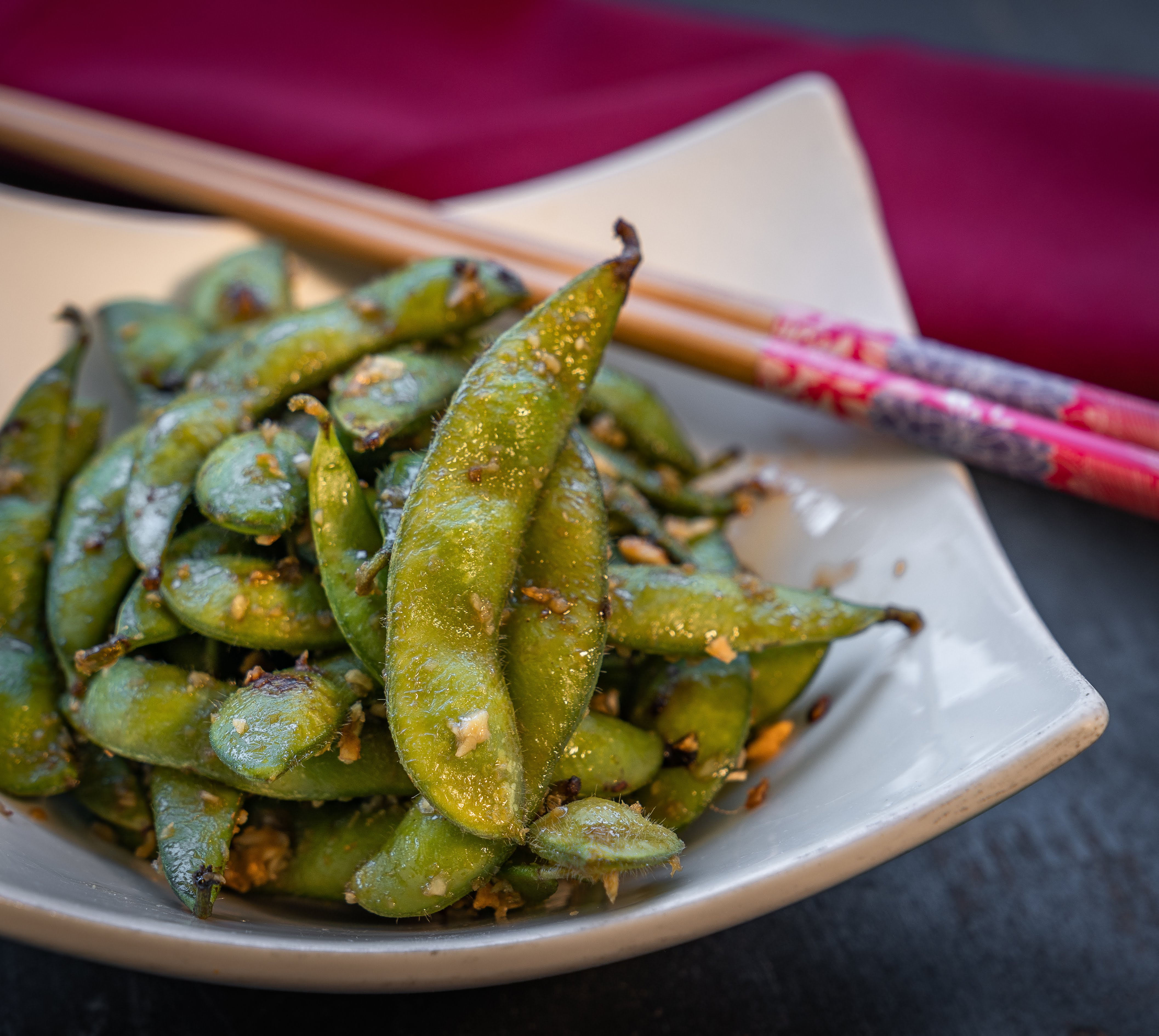 Order Garlic Edamame food online from Bamboo House Express store, Temecula on bringmethat.com