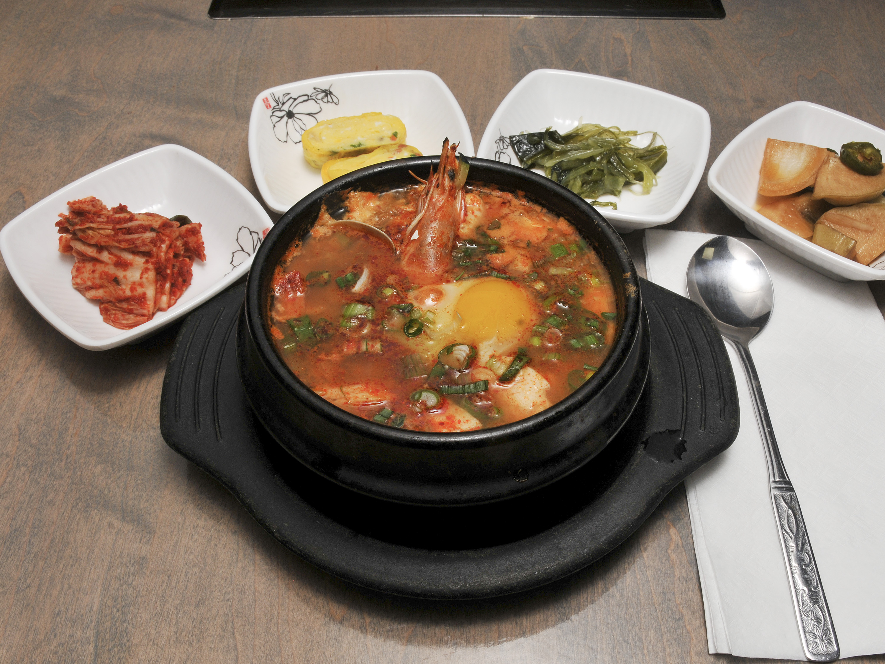 Order Seafood and Soft Tofu Stew 해물순두부 food online from Chosun Ok store, Durham on bringmethat.com