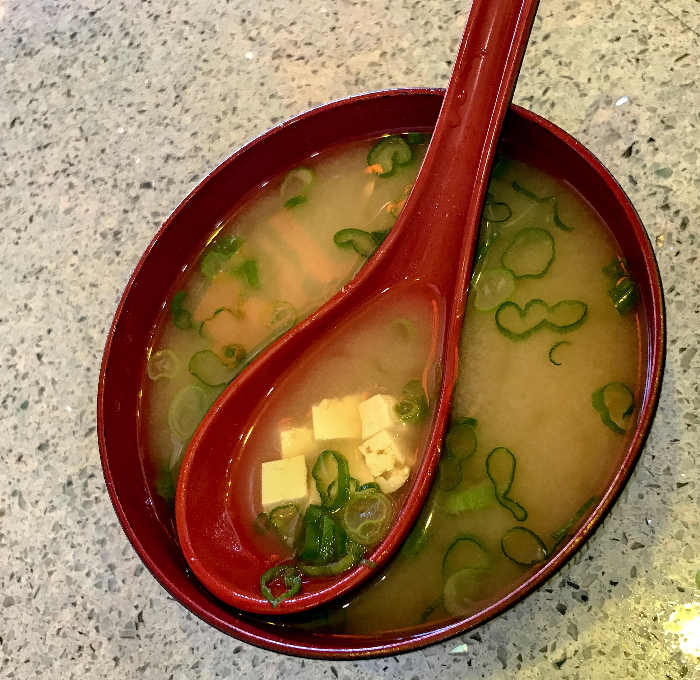 Order Miso Soup food online from Rollstop Sushi store, San Pedro on bringmethat.com