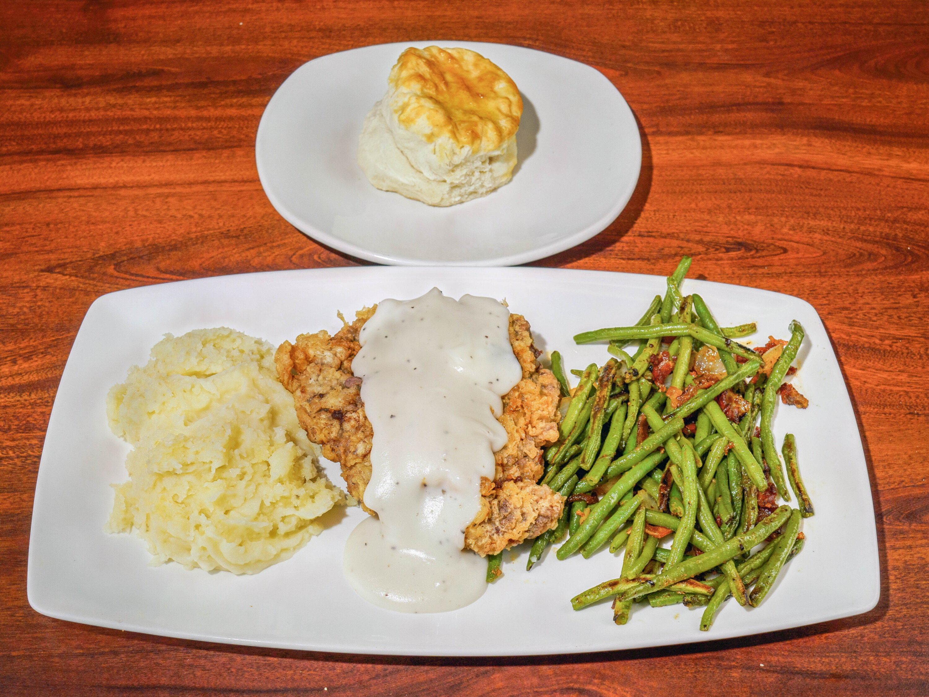 Order Chicken Fried Steak Plate food online from Bacon's Bistro and Cafe store, Hurst on bringmethat.com