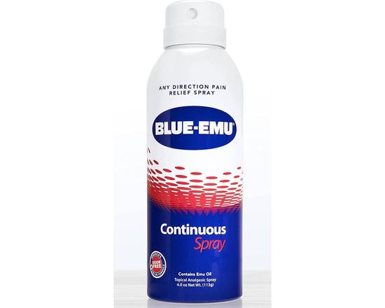 Order Blue-Emu - Continuous Spray - 4oz  food online from East Cooper Family Pharmacy store, Mt Pleasant on bringmethat.com