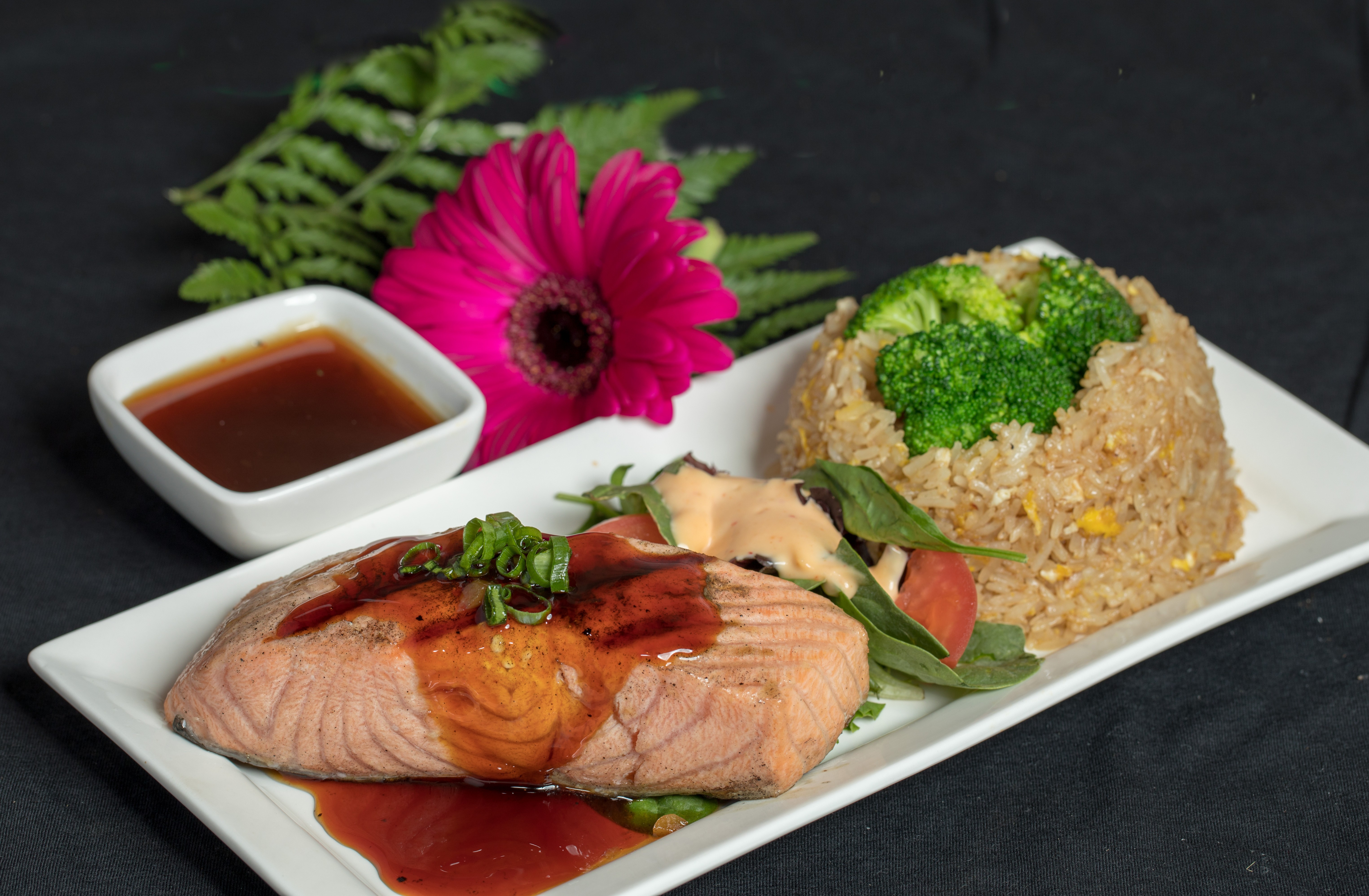 Order Grilled Salmon/Fried Rice-TS4 food online from Grace Thai store, Elmhurst on bringmethat.com