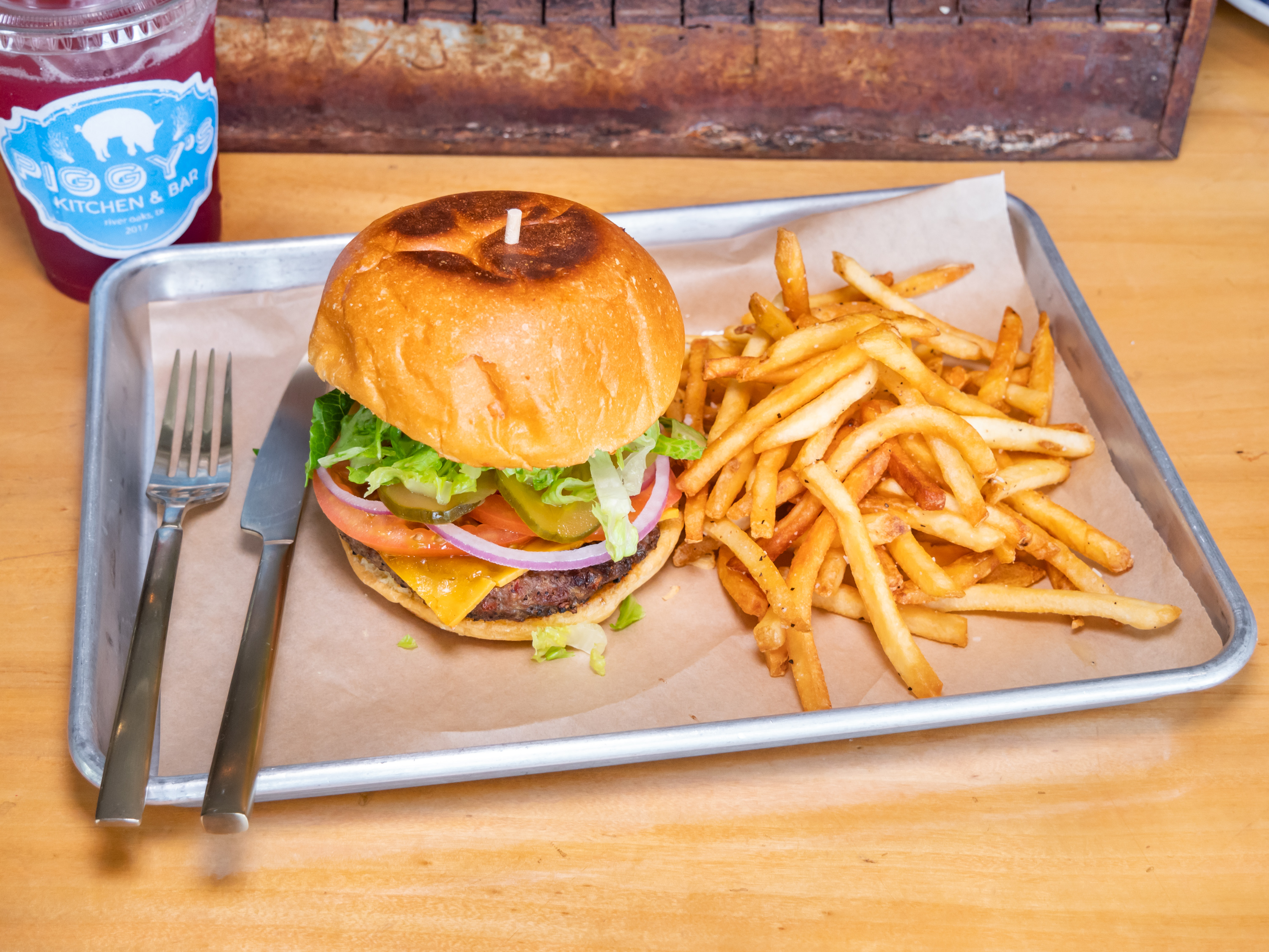 Order Classic burger food online from Piggy Kitchen & Bar store, Houston on bringmethat.com