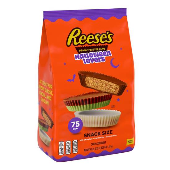 Order REESE'S Halloween Lovers Milk Chocolate & White Creme Assortment Snack Size Cups Candy, 75 CT food online from CVS store, ATLANTA on bringmethat.com