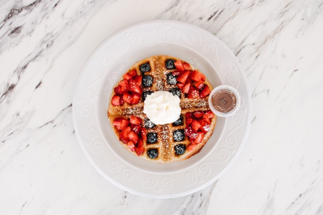 Order Very Berry Waffle (vegan) food online from Postres Cafe store, Bellflower on bringmethat.com