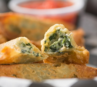 Order 5 Piece Spinach & Artichoke Rangoon food online from New York Pizza & Family Restaurant store, Tannersville on bringmethat.com