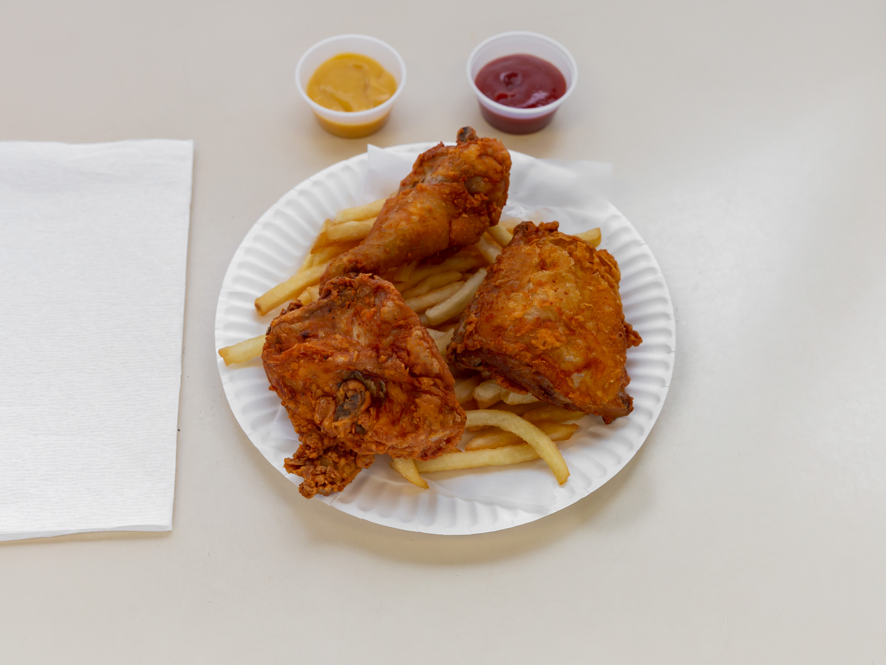 Order 2pcs Chicken with fries  food online from Crown Fried Chicken store, Providence on bringmethat.com