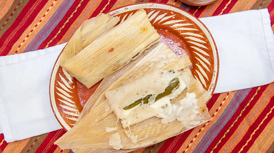 Order Queso Con Rajas Tamales / Cheese with Jalapeños Tamales food online from La Panaderia store, El Mirage on bringmethat.com