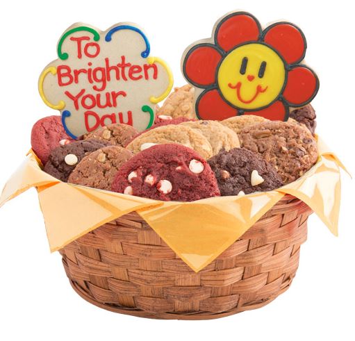 Order W5. Smiling Face Daisies Basket food online from Cookies By Design store, Glenview on bringmethat.com