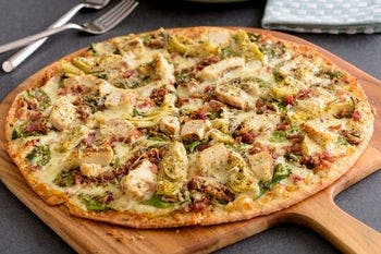 Order Chicken Bacon Artichoke Pizza - Large 14" food online from Papa Murphy Pizza store, South Ogden on bringmethat.com