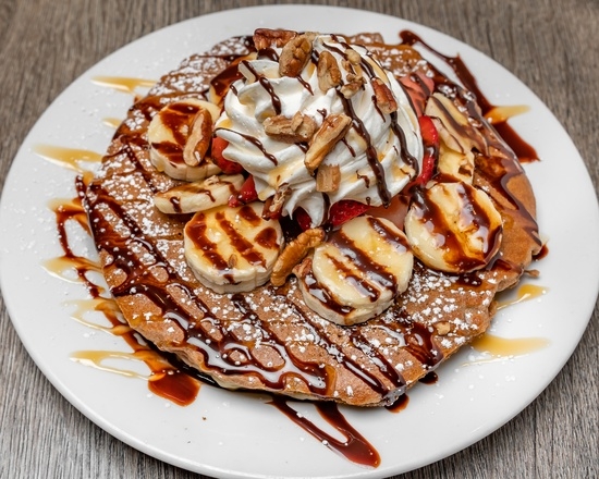 Order Banana Split Pancakes food online from Burnt Toast store, Algonquin on bringmethat.com