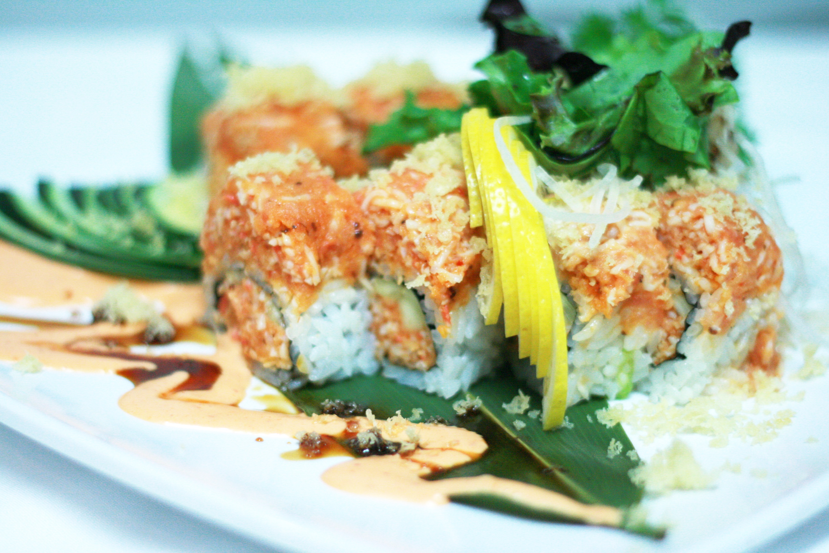 Order T3. Double Crunch Roll food online from Koisan Sushi & Japanese Cuisine store, Orange on bringmethat.com