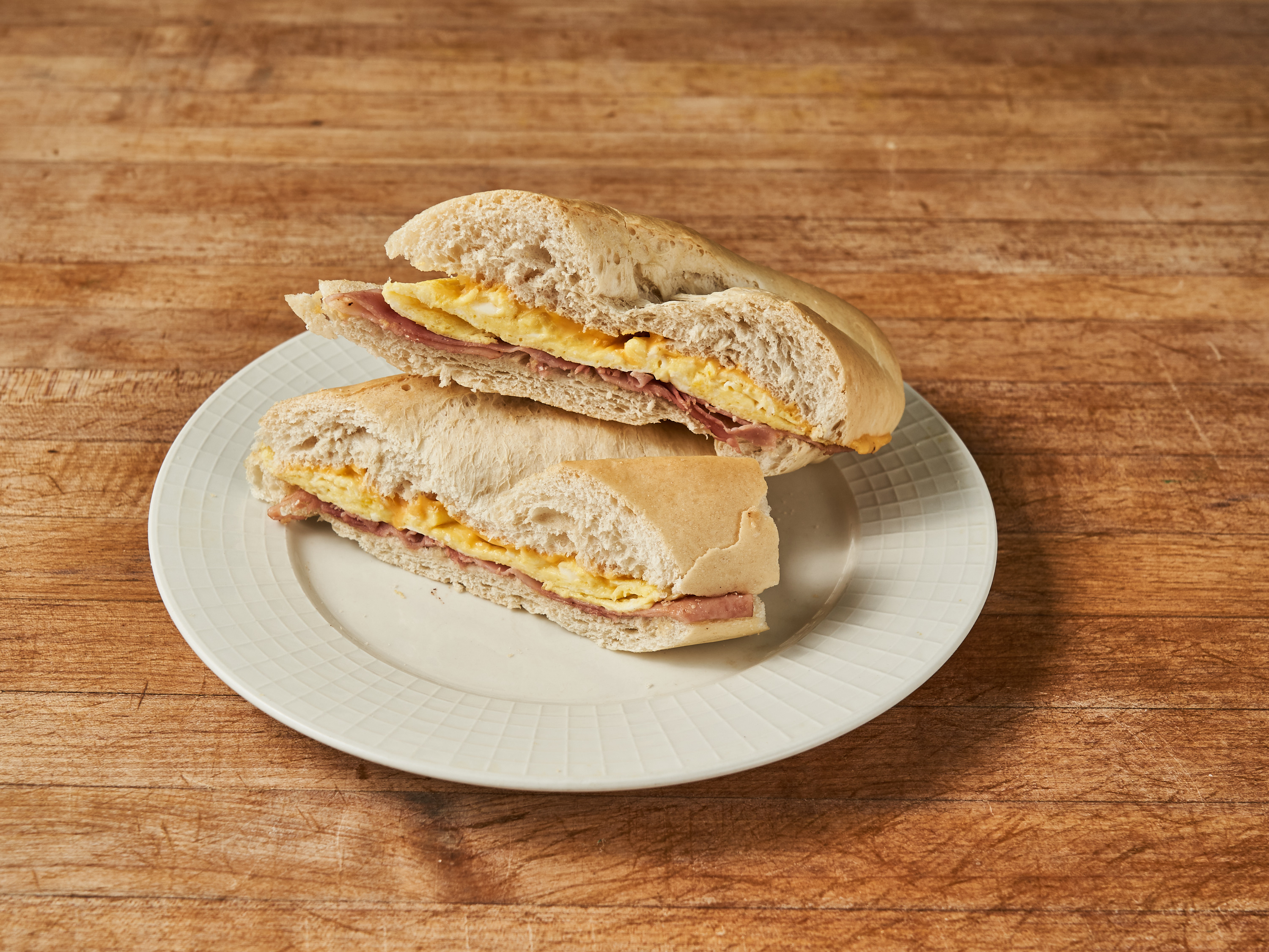 Order Ham, Egg, and Cheese Sandwich food online from La Gran Via Bakery store, Brooklyn on bringmethat.com