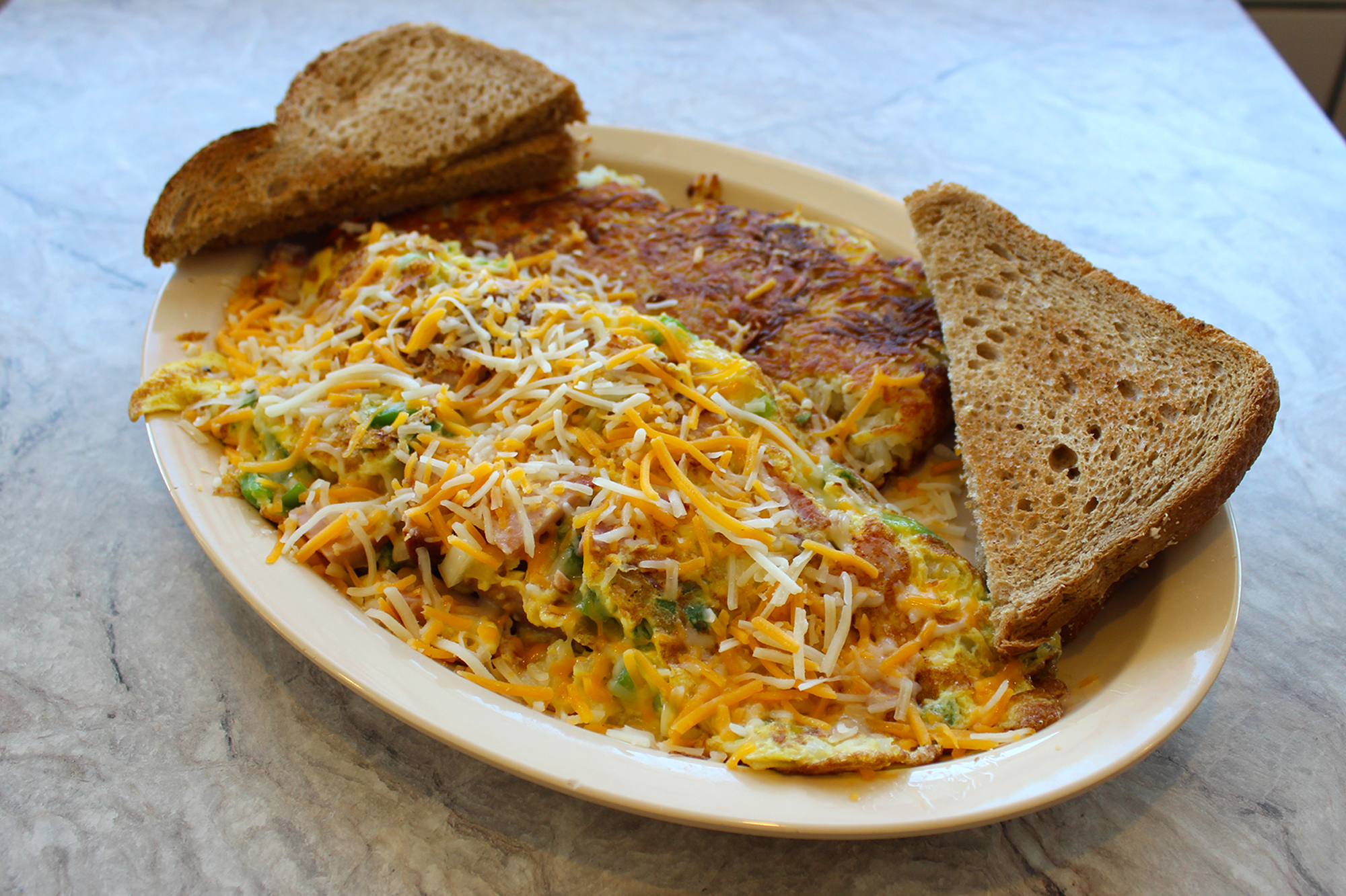 Order Denver Omelette food online from Louis Place Burgers store, Long Beach on bringmethat.com