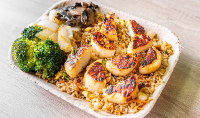 Order Hibachi Scallops food online from Yoshi Hibachi Grille store, Detroit on bringmethat.com
