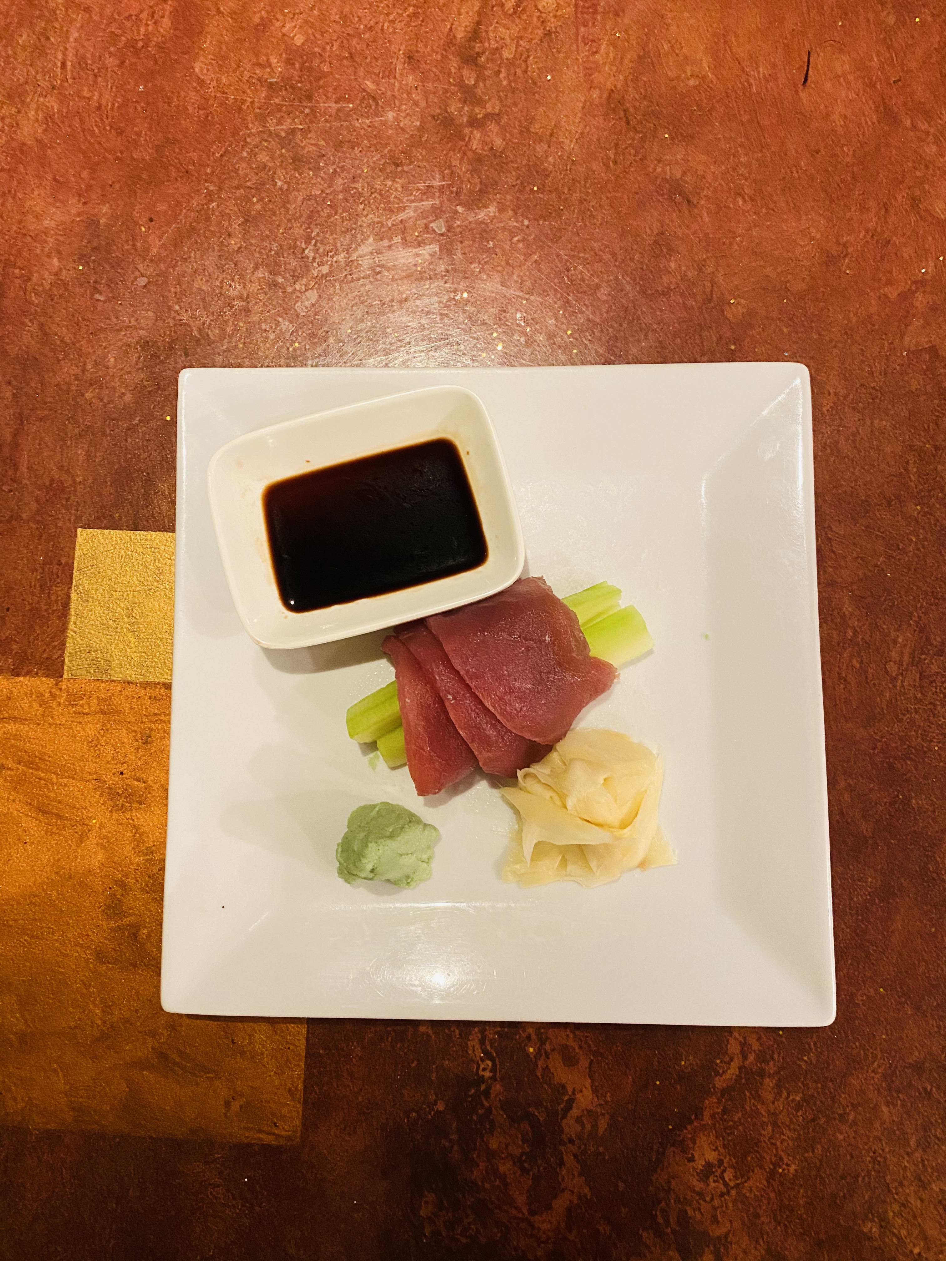 Order Tuna Sashimi 3pc food online from Rien Tong Thai Cuisine store, Arlington on bringmethat.com