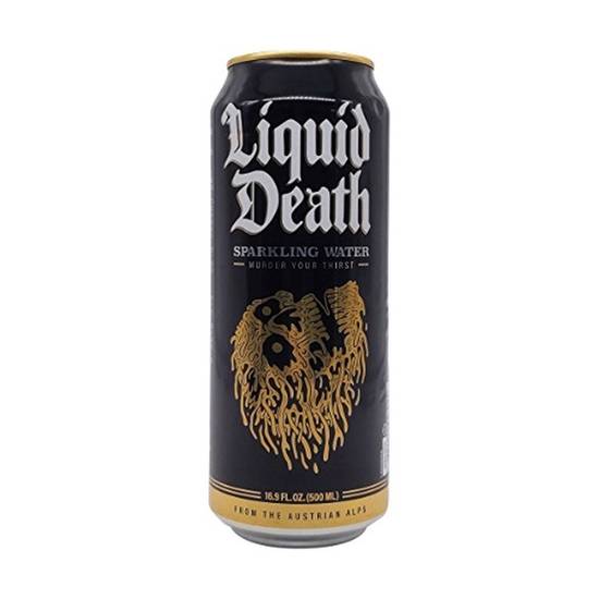 Order Liquid Death Sparkling Water food online from Furious Spoon store, Chicago on bringmethat.com