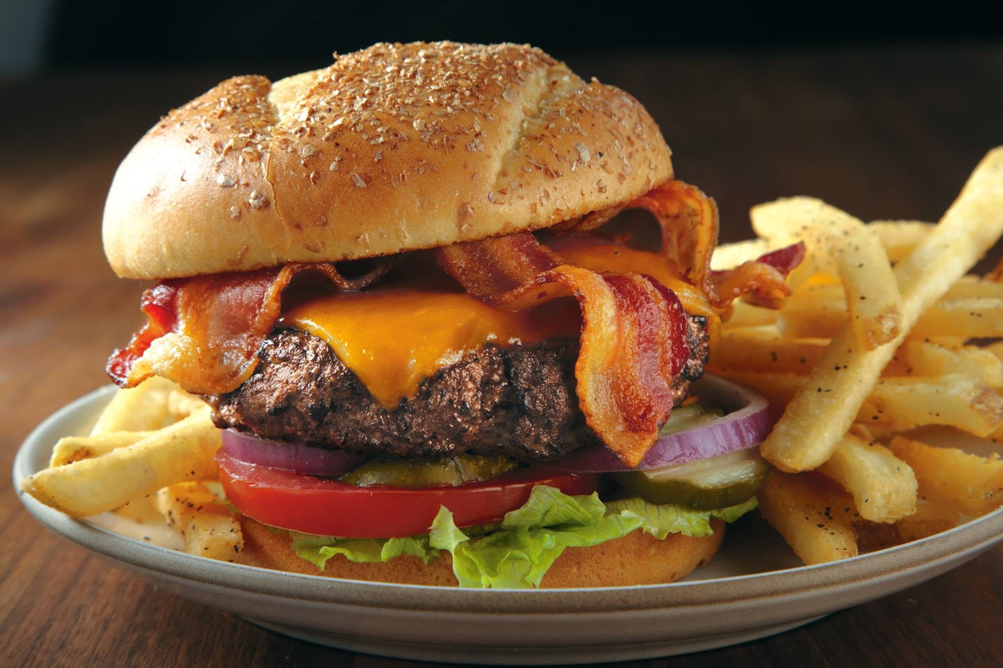 Order Bacon Cheeseburger - 1/2 lb. food online from Joe's Meat Market store, South Bound Brook on bringmethat.com