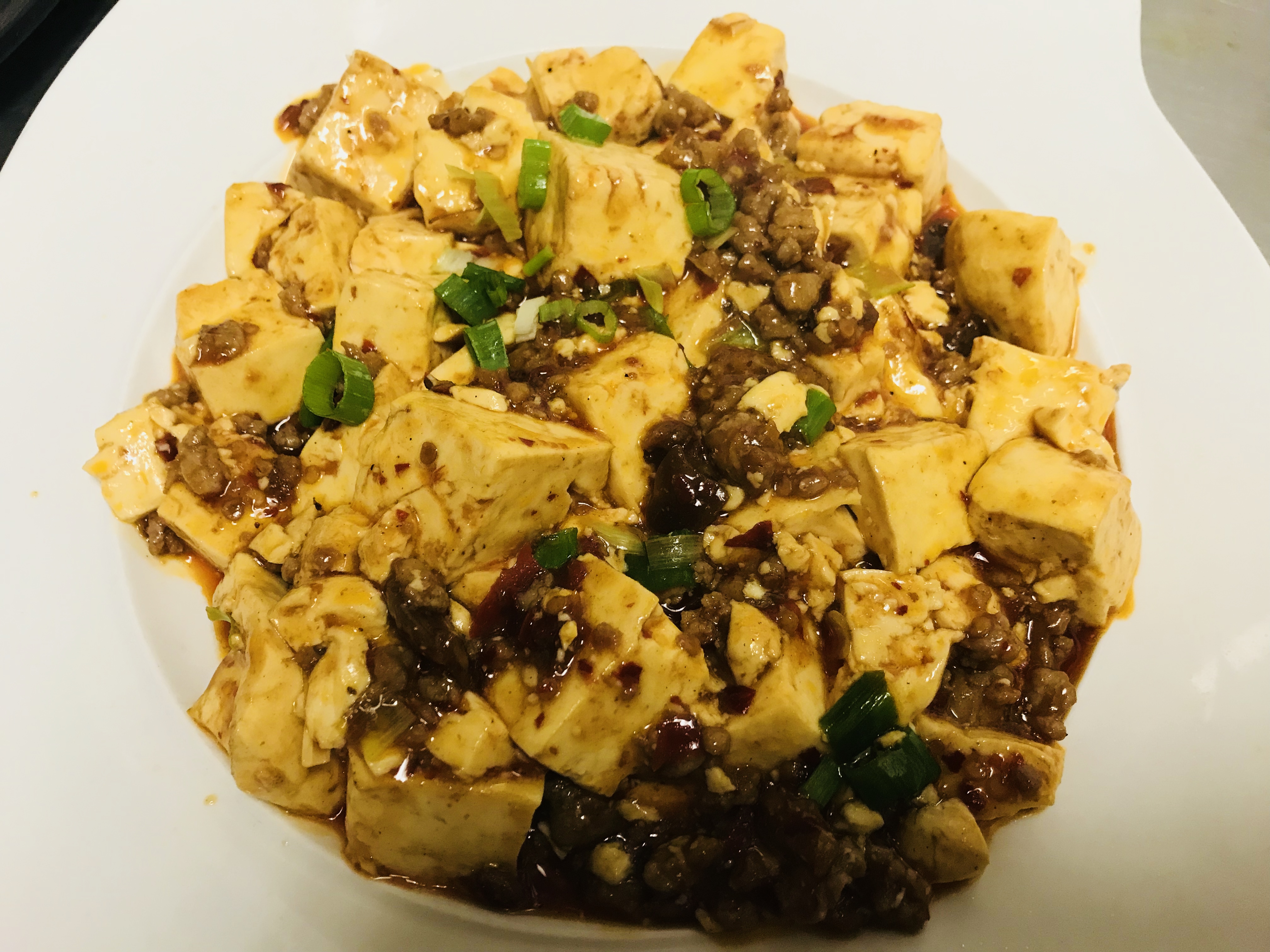 Order A6. Spicy Bean Curd with Ground Pork food online from Thousand Crane store, Manchester on bringmethat.com