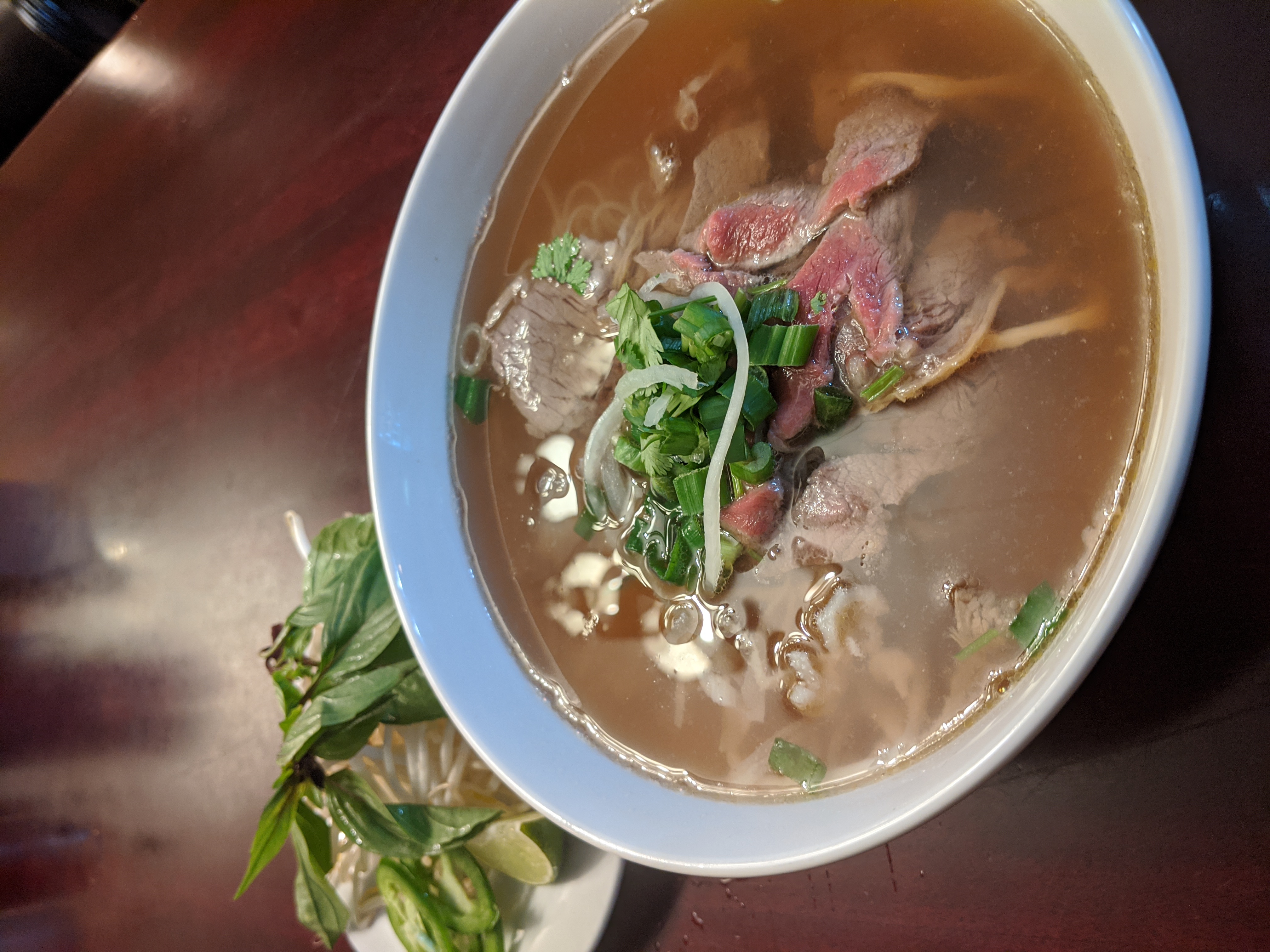 Order P8. Pho with Rare Beef, Brisket, Flank, Tendon, and Tripe food online from Bac Lieu Restaurant store, San Francisco on bringmethat.com