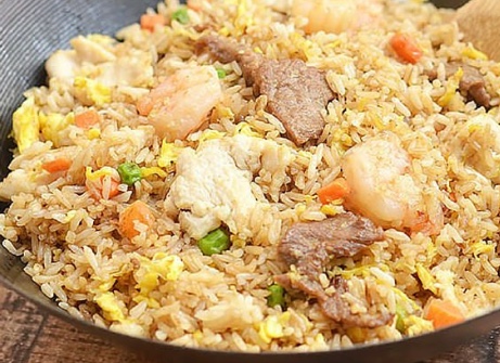 Order House Special Fried Rice food online from Café Express store, Bakersfield on bringmethat.com