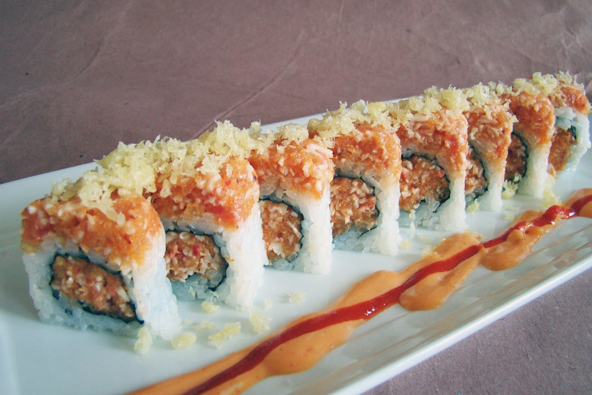 Order FR12. Double Crunch Roll food online from Hoshi Sushi store, Fullerton on bringmethat.com