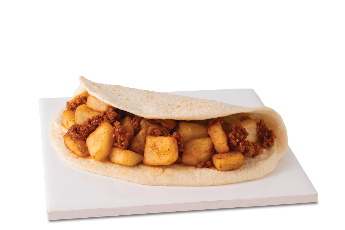 Order Chorizo & Potato Taco food online from Taco Cabana 20239 store, Fort Worth on bringmethat.com