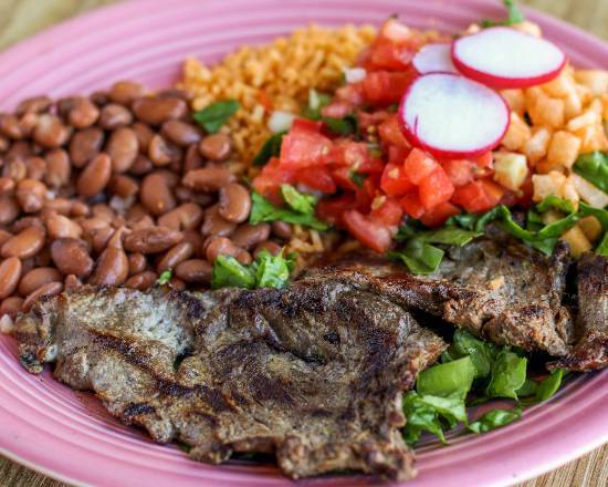 Order Carne Asada Entree food online from Papalote Mexican Grill store, SF on bringmethat.com