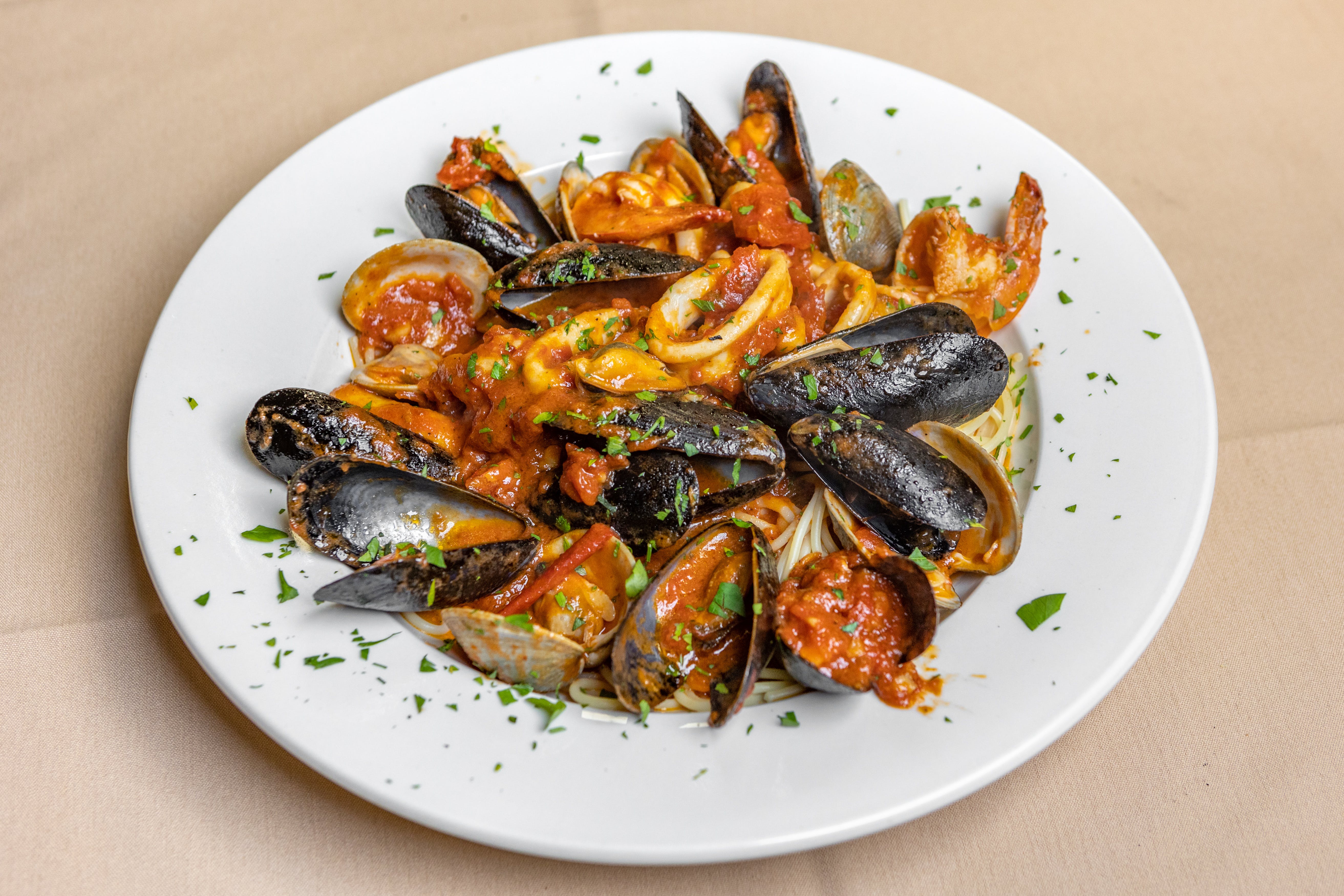 Order Seafood Combination - Entree food online from La Margherita Pizzeria store, Medford on bringmethat.com