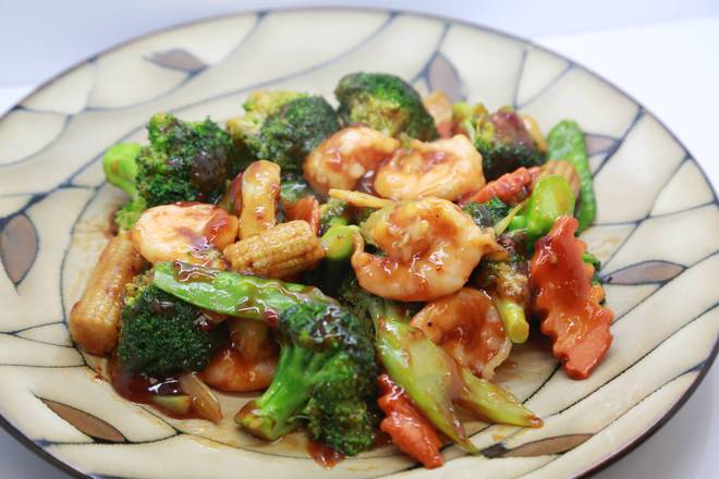 Order Shrimp with Mixed Vegetables 什菜蝦 food online from Uncle Chen's Chinese Restaurant store, State College on bringmethat.com