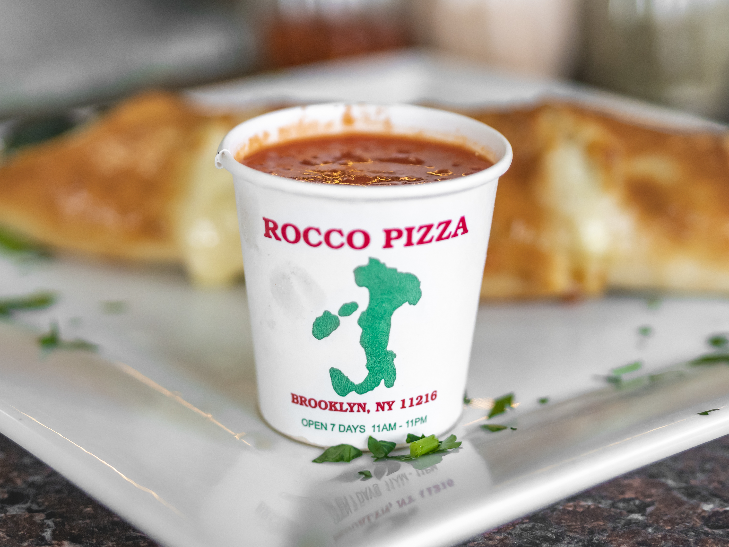 Order 4 oz. Cup of Marinara Sauce food online from Rocco pizza store, Brooklyn on bringmethat.com