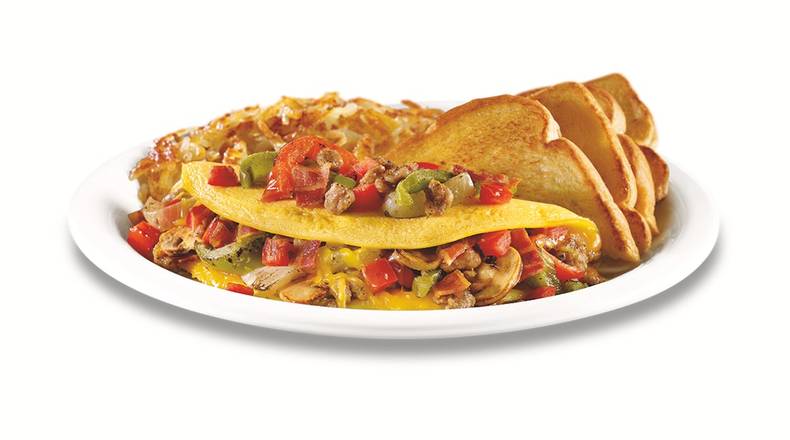 Order Ultimate Omelette® food online from The Burger Den store, New Caney on bringmethat.com