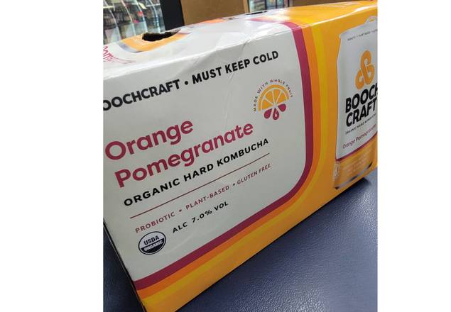Order Booch craft Orange Pomegranate 6pk. 12oz. Cans  food online from Hub Market & Deli store, San Diego on bringmethat.com