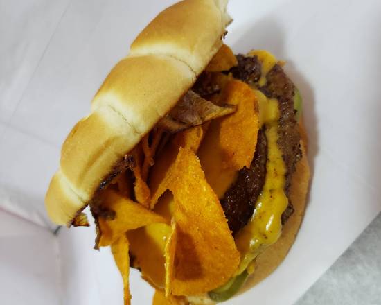 Order Grippo's Dbl. Cheeseburger (half pound 100% beef) food online from Hoosier Burger Co. store, Evansville on bringmethat.com
