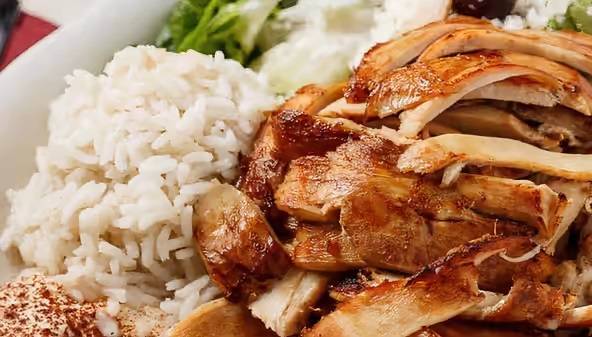 Order Chicken Shawarma Plate food online from Albasha Greek & Lebanese Café store, Covington on bringmethat.com