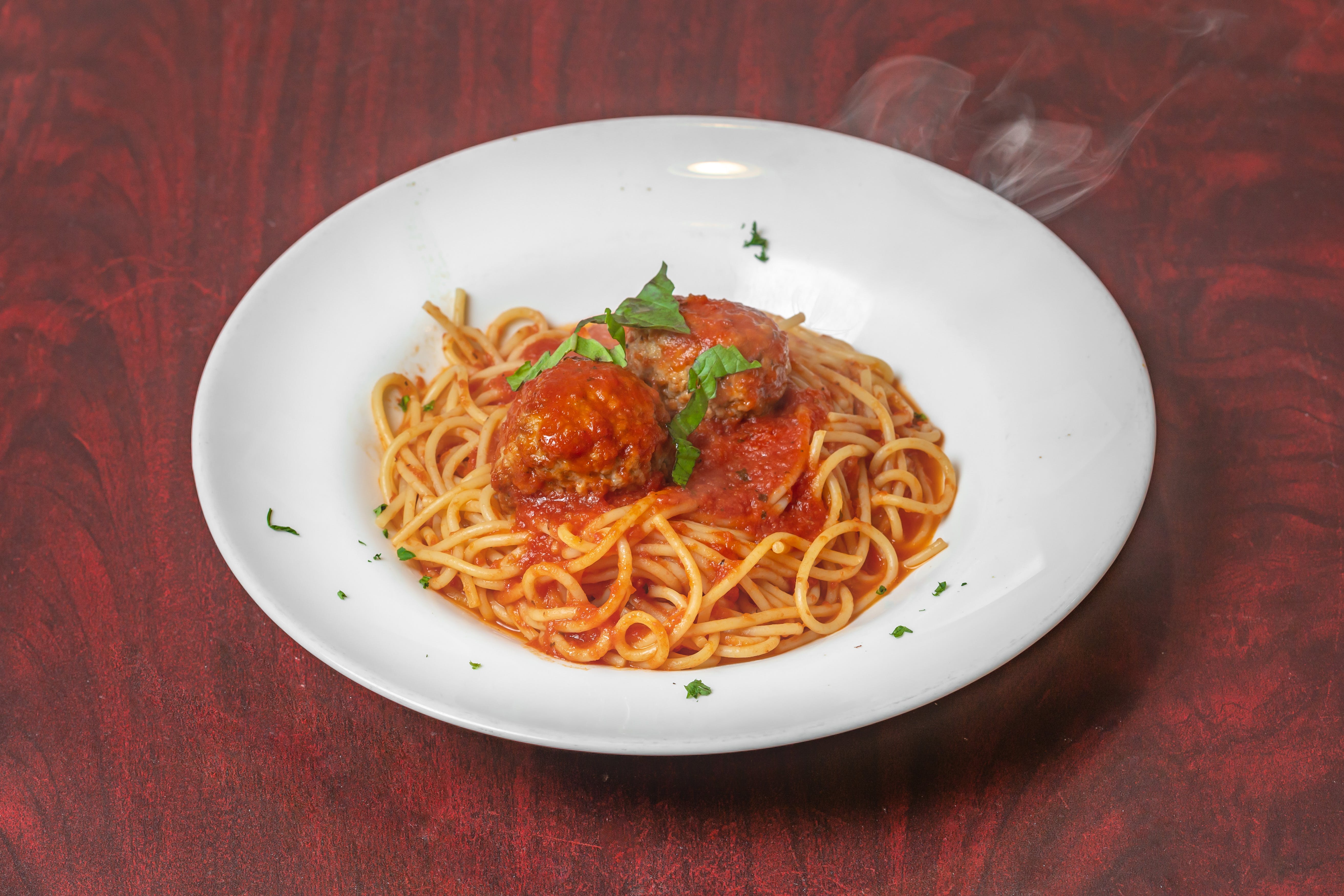 Order Pasta with Meatballs - Pasta Entrees food online from La Strada Cafe store, Neshanic Station on bringmethat.com