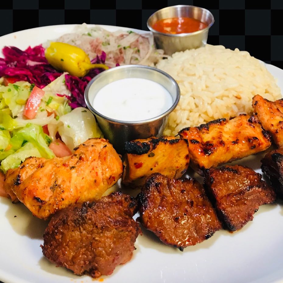 Order Mixed Lamb Shish and Chicken Shish food online from Rumi Mediterranean Grill House store, Pittsburgh on bringmethat.com