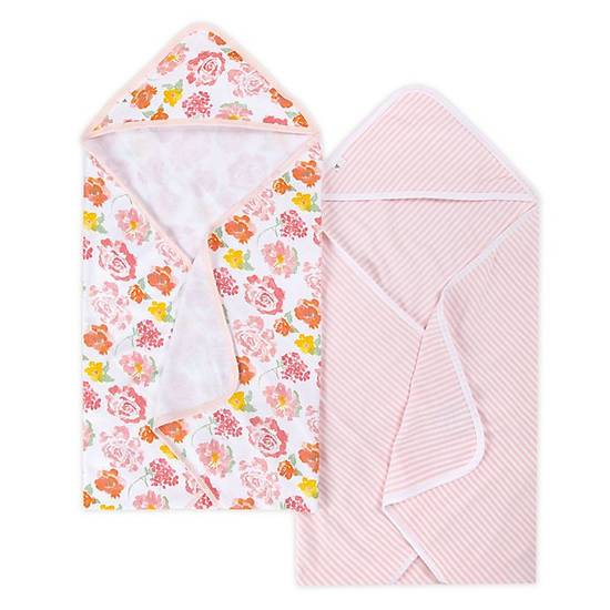 Order Burt's Bees Baby® 2-Pack Organic Cotton Hooded Towels in Blossom food online from Buybuy Baby store, Christiana on bringmethat.com