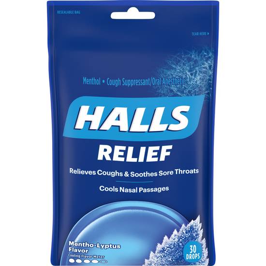 Order Halls Relief Mentho-Lyptus Flavor Cough Drops (30 ct) food online from Rite Aid store, Mckinleyville on bringmethat.com