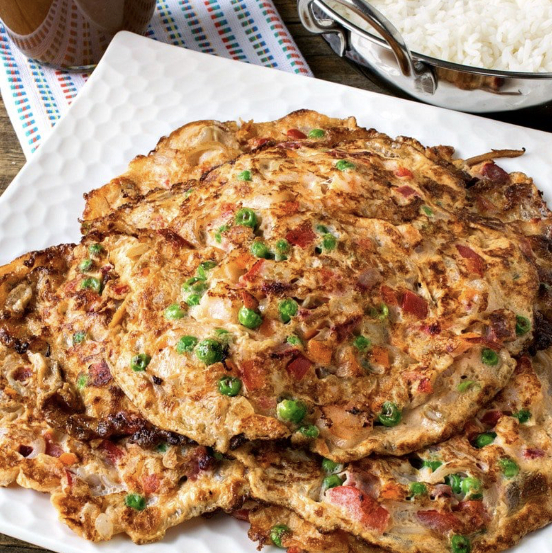 Order 64. Large Pork Egg Foo Young food online from Joy Food One store, Columbus on bringmethat.com