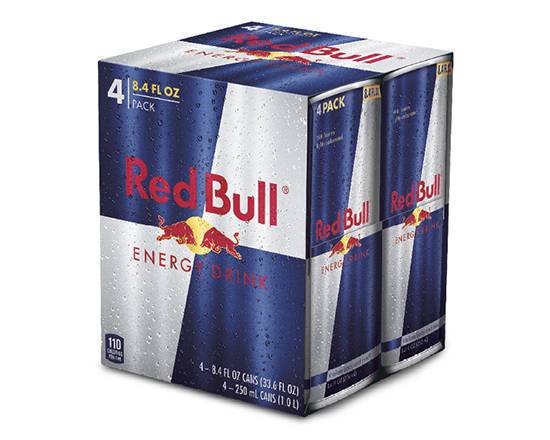 Order Red Bull Cans (8.4 oz) (4 pk) food online from ampm store, SAN BRUNO on bringmethat.com