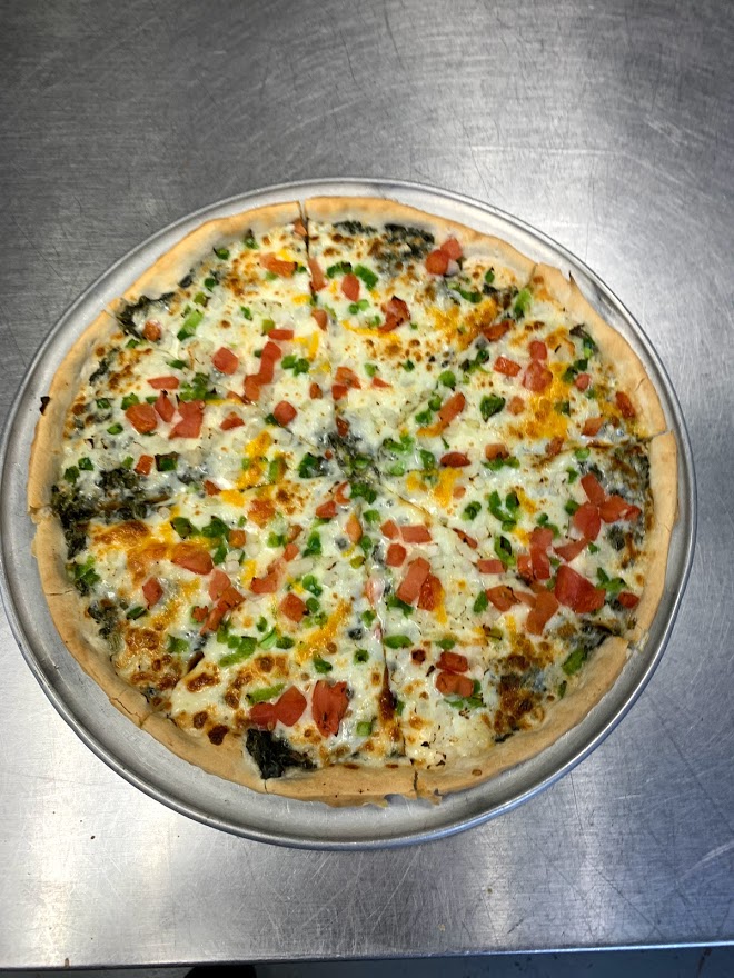 Order White Spinach Pizza food online from In Out Pizza store, Morristown on bringmethat.com