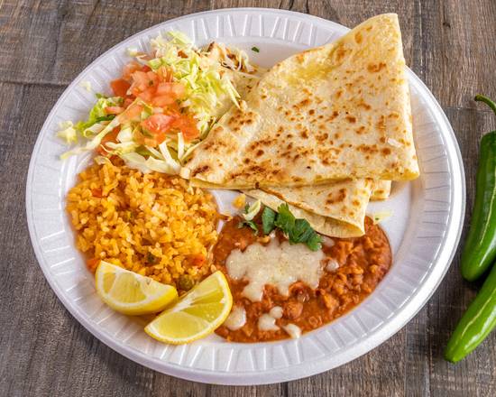 Order Quesadilla Plate food online from Tacos El Tio #2 store, Bellflower on bringmethat.com